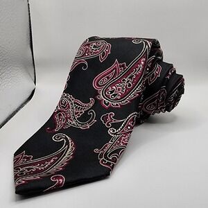 JOS. A. BANK Heritage Collection Men's Silk Necktie ITALY PAISLEY Black/Purple